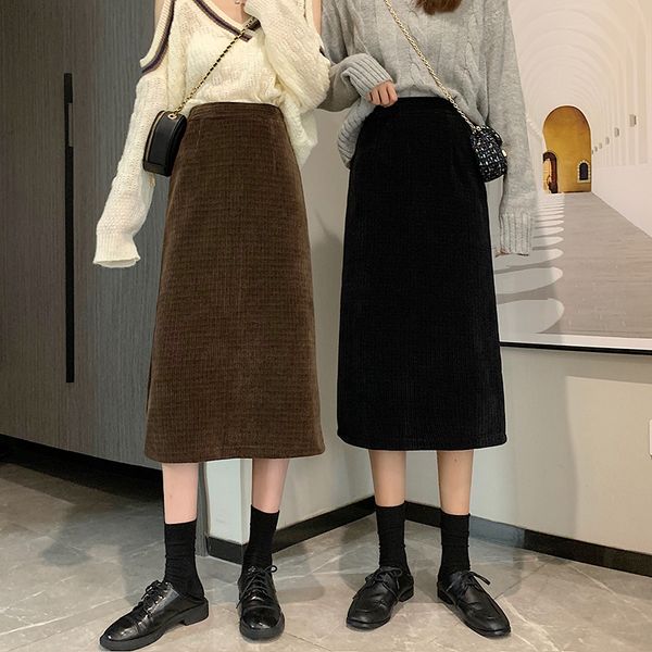 retro corduroy autumn and winter women 2021 new style in the long high waist slimming hip step skirt o55p, Black
retro corduroy autumn and winter women 2021 new style in the long high waist slimming hip step skirt o55p, Black
