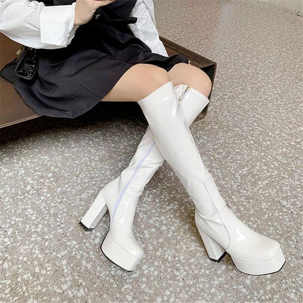 boots 2021 winter autumn fashion woman knee high chunky platform square heels big size 43 warm fleeces shoes, Black
boots 2021 winter autumn fashion woman knee high chunky platform square heels big size 43 warm fleeces shoes, Black