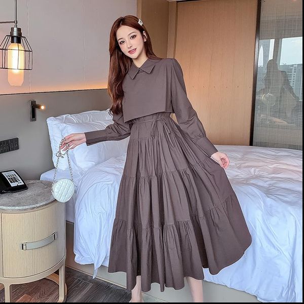 comel2021 autumn long dress super fairy french style elastic waist vintage dress womens casual office dresses vestidos, Black;gray
comel2021 autumn long dress super fairy french style elastic waist vintage dress womens casual office dresses vestidos, Black;gray