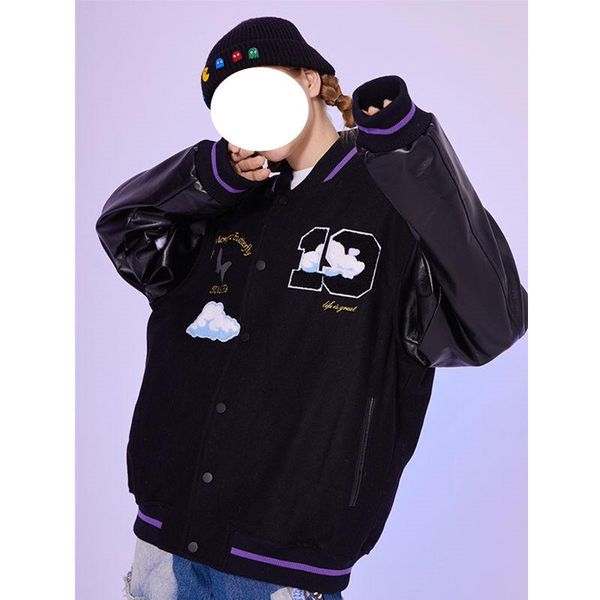 women's jackets 2021 spring and autumn baiyun three dimensional splicing baseball suit tweed jacket men's same pair, Black;brown
women's jackets 2021 spring and autumn baiyun three dimensional splicing baseball suit tweed jacket men's same pair, Black;brown