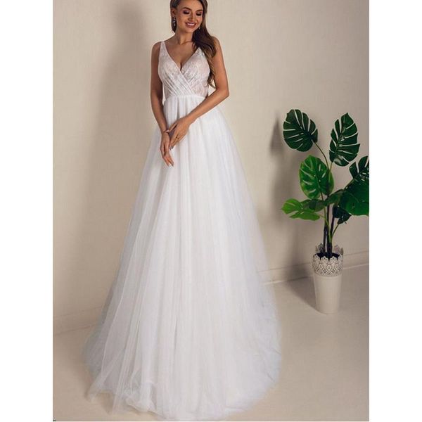 other wedding dresses lace tulle v-neck sleeveless floor-length a-line custom made layered skirt bridal gowns, White
other wedding dresses lace tulle v-neck sleeveless floor-length a-line custom made layered skirt bridal gowns, White