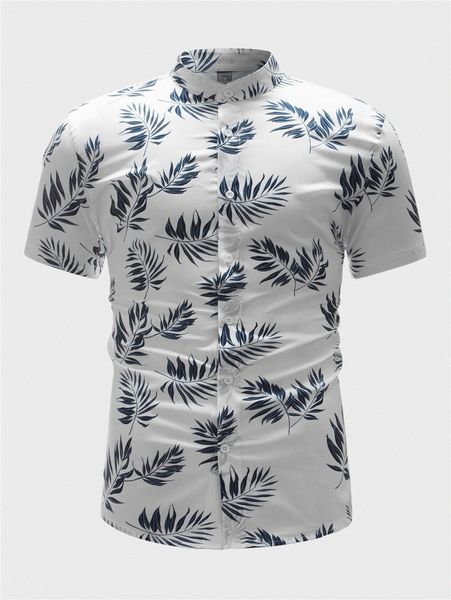 men tropical print shirt p2ps#, White;black