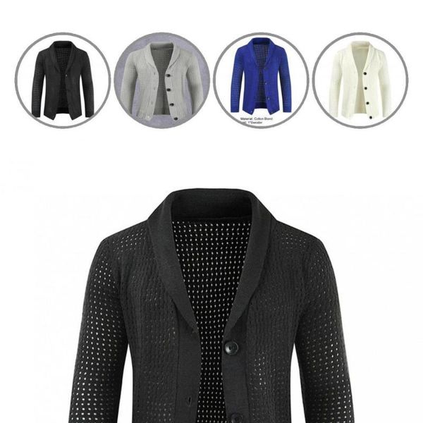 men's sweaters cardigan stylish turn-down collar men sweater single-breasted winter coat elastic for home, White;black
men's sweaters cardigan stylish turn-down collar men sweater single-breasted winter coat elastic for home, White;black