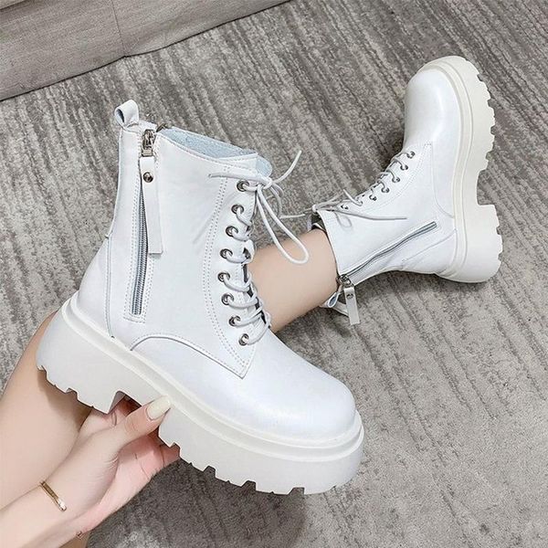 boots women gothic white pu leather ankle 2021 autumn winter thick sole punk shoes platform short motorcycle combat, Black
boots women gothic white pu leather ankle 2021 autumn winter thick sole punk shoes platform short motorcycle combat, Black