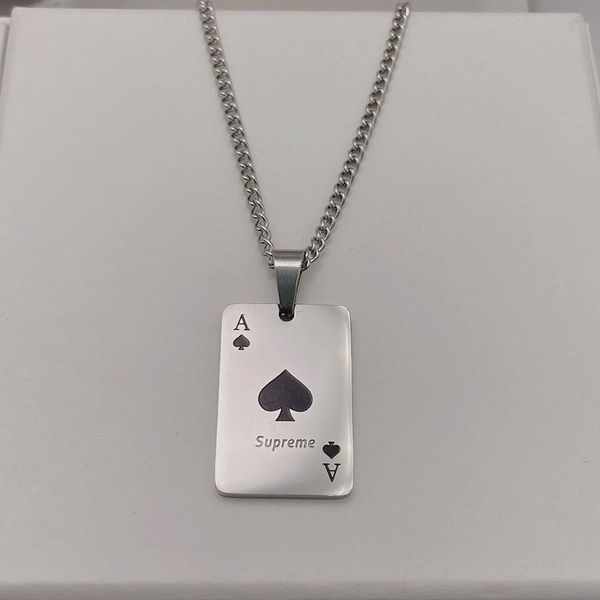 pendant necklaces tide brand necklace a poker hip-hop retro street wild couple trend jewelry accessories, Silver
pendant necklaces tide brand necklace a poker hip-hop retro street wild couple trend jewelry accessories, Silver