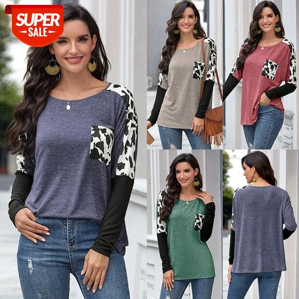 women's long sleeve leopard print pocket t-shirt autumn 2020 new fashion elegant splicing crew neck solid color pullover #sq04, White
women's long sleeve leopard print pocket t-shirt autumn 2020 new fashion elegant splicing crew neck solid color pullover #sq04, White