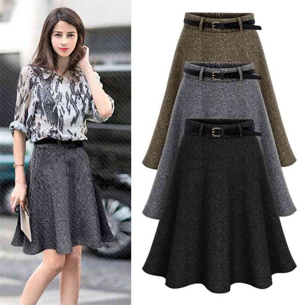 autumn and winte 6xl available all-match saias na altura do joelho plus size woolen office skirts womens 210527, Black 
autumn and winte 6xl available all-match saias na altura do joelho plus size woolen office skirts womens 210527, Black