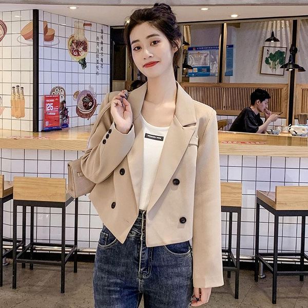 women's suits & blazers high fashion design crop blazer for korean girls trends autumn clothing womens waisted suit jackets streetwear, White;black
women's suits & blazers high fashion design crop blazer for korean girls trends autumn clothing womens waisted suit jackets streetwear, White;black