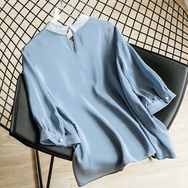luxury chiffon blue female new design niche french 2021 spring shirt chic summer 2021, White
luxury chiffon blue female new design niche french 2021 spring shirt chic summer 2021, White