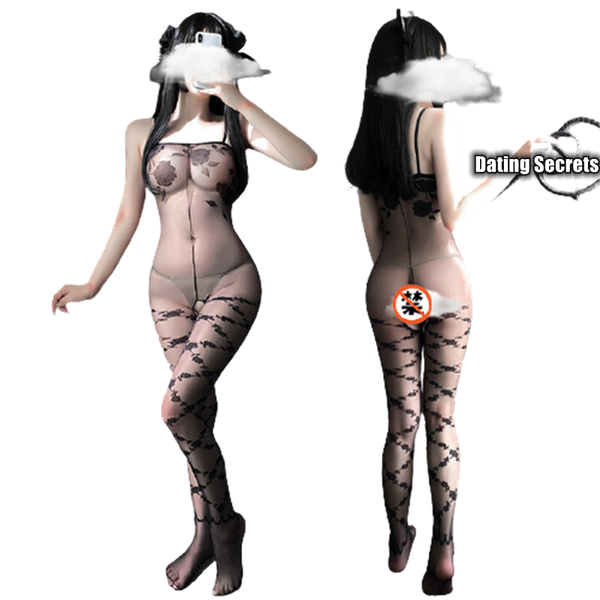 costumes lingerie body stocking women rose print perspective open crotch one-piece stockings female silk velvet underwear, Black
costumes lingerie body stocking women rose print perspective open crotch one-piece stockings female silk velvet underwear, Black