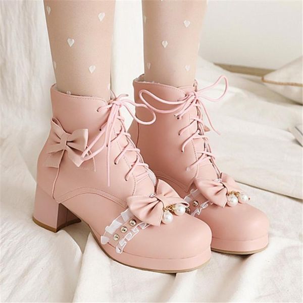 boots pxelena japanese jk sweet lolita princess cosplay ankle butterfly-knot pearls ruffles wedding party dress shoes plus size, Black
boots pxelena japanese jk sweet lolita princess cosplay ankle butterfly-knot pearls ruffles wedding party dress shoes plus size, Black