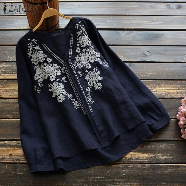zanzea vintage retro floral blouse women long sleeve v-neck shirts spring casual cotton linen oversized 5xl blus femininas, White
zanzea vintage retro floral blouse women long sleeve v-neck shirts spring casual cotton linen oversized 5xl blus femininas, White