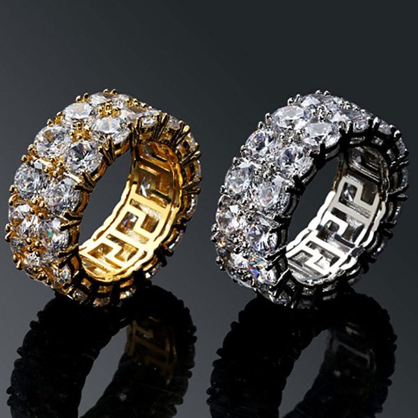 mens 2 row iced out 360 eternity gold bling rings micro pave cubic zirconia 18k gold plated simulated fashion diamonds hip hop ring, Golden;silver
mens 2 row iced out 360 eternity gold bling rings micro pave cubic zirconia 18k gold plated simulated fashion diamonds hip hop ring, Golden;silver