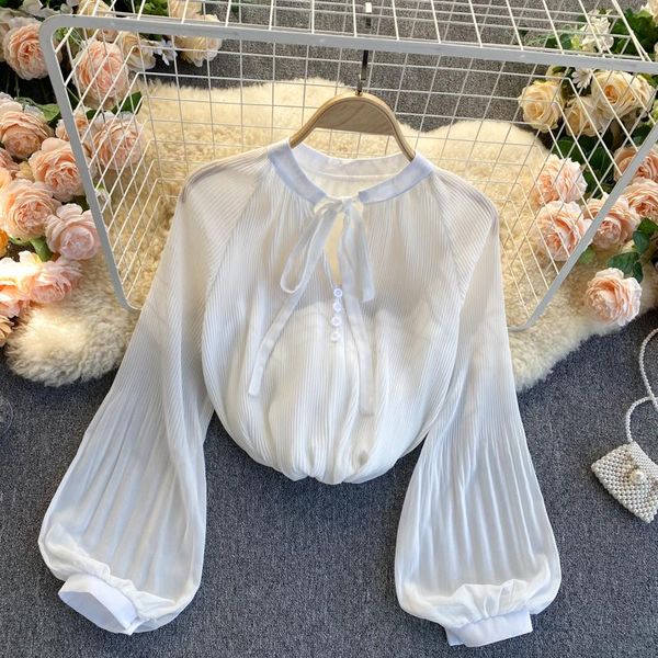 women's blouses & shirts blouse women 2021 spring clothes blusas de mujer long sleeve casual pleated lantern loose white chiffon sh
women's blouses & shirts blouse women 2021 spring clothes blusas de mujer long sleeve casual pleated lantern loose white chiffon sh