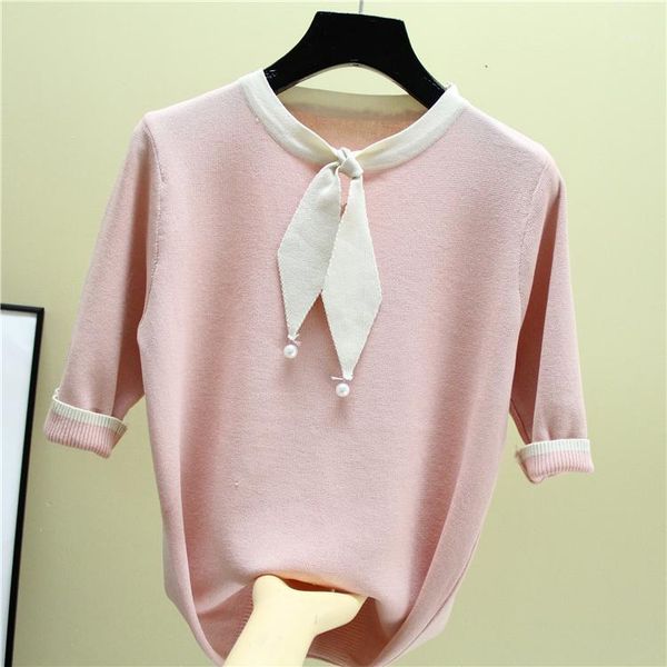 women's sweaters bow pear collar summer sweater spring fashion loose knotted outer knitted cute korean top, White;black
women's sweaters bow pear collar summer sweater spring fashion loose knotted outer knitted cute korean top, White;black
