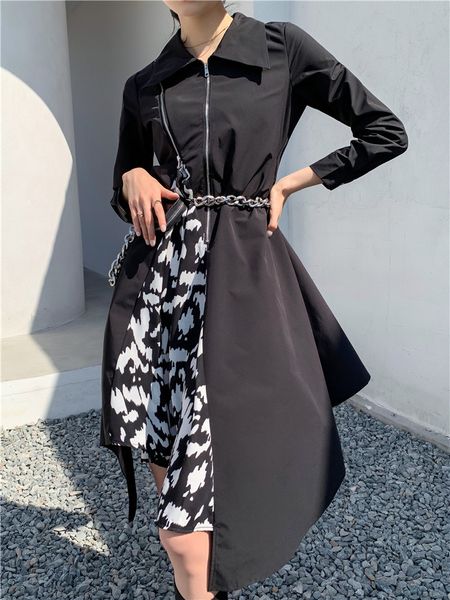 2021 new asymmetrical patchwork zipper shirt women sleeve black lace up tunic long ladies knee length ia3z, Black;gray
2021 new asymmetrical patchwork zipper shirt women sleeve black lace up tunic long ladies knee length ia3z, Black;gray