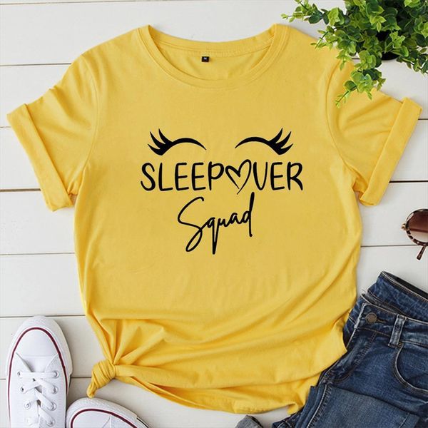 sleepover squad print funny women t shirts short sleeve summer loose bright yellow femme harajuku woman clothes, White
sleepover squad print funny women t shirts short sleeve summer loose bright yellow femme harajuku woman clothes, White