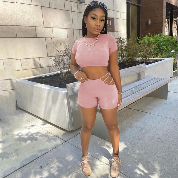 women's tracksuits 2021 ins summer casual fashion women slim street solid color hollow short sleeve set of two-piece, Gray
women's tracksuits 2021 ins summer casual fashion women slim street solid color hollow short sleeve set of two-piece, Gray