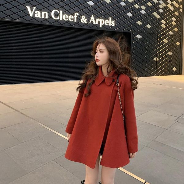 women's wool & blends fashion small fragrance double-sided cashmere coat women's short a-word version 2021 tweed, Black
women's wool & blends fashion small fragrance double-sided cashmere coat women's short a-word version 2021 tweed, Black