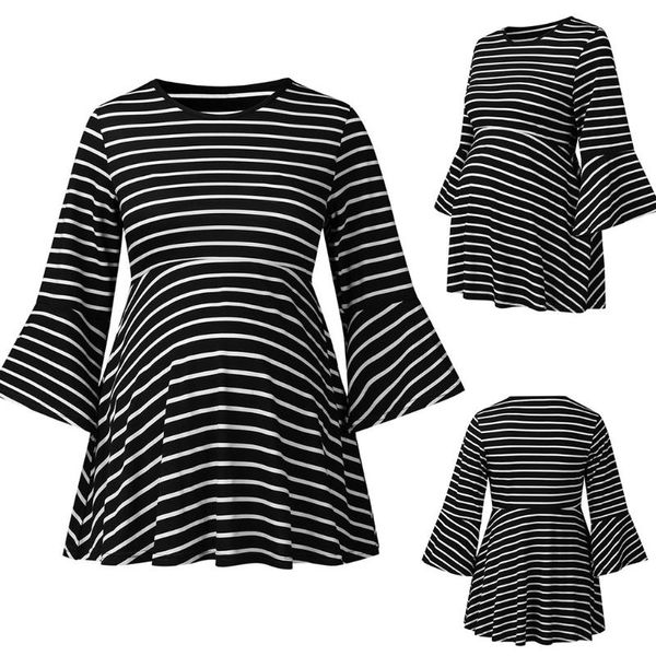 maternity & tees ladies pregnancy shirt women clothing stripe leaf half sleeve black blouse premama t-shirt plus size, White
maternity & tees ladies pregnancy shirt women clothing stripe leaf half sleeve black blouse premama t-shirt plus size, White