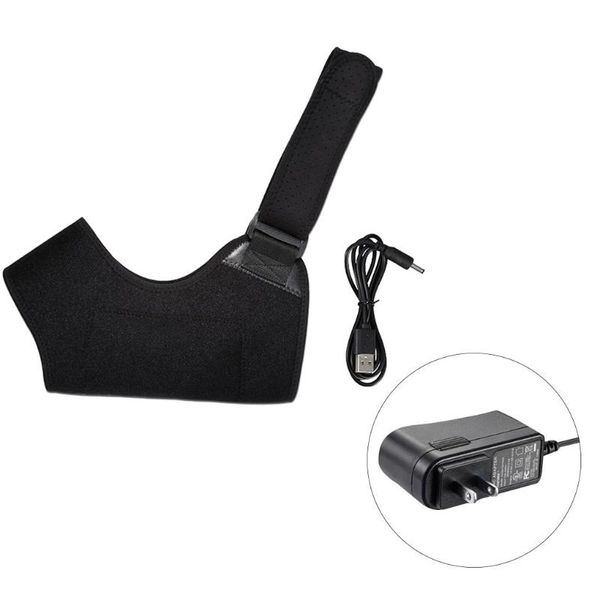 back support usb powered heated shoulder brace adjustable single winter warmer wrap pad guard us/eu plug, Black;blue
back support usb powered heated shoulder brace adjustable single winter warmer wrap pad guard us/eu plug, Black;blue