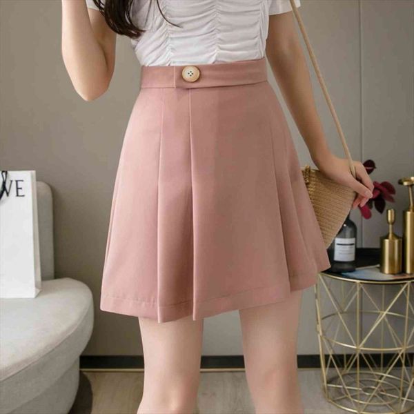 chic pleated mini korean women skirts fashion button high waist casual a line solid colour short, Black
chic pleated mini korean women skirts fashion button high waist casual a line solid colour short, Black