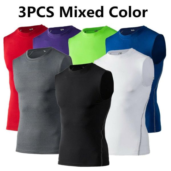3pcs men' vest bodybuilding sleeveless compression base layer shirts fitness running jogger basketball sports tank top, White;black
3pcs men' vest bodybuilding sleeveless compression base layer shirts fitness running jogger basketball sports tank top, White;black
