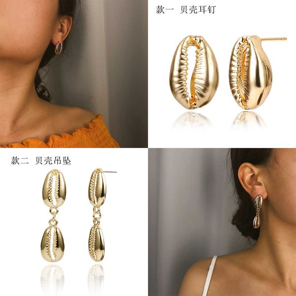jewelry personality creative short temperament women's national style simple shell pendant earrings, Silver
jewelry personality creative short temperament women's national style simple shell pendant earrings, Silver