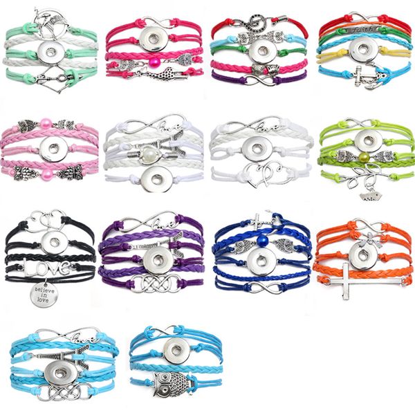 leather snap button bracelet 14 colors braided bracelets for women men buttons jewelry, Golden;silver
leather snap button bracelet 14 colors braided bracelets for women men buttons jewelry, Golden;silver
