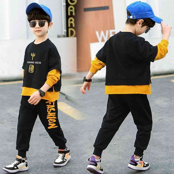 boys' spring and autumn casual sweater 2021 new cuhk children's sports network red foreign style korean two-piece set, Black;white
boys' spring and autumn casual sweater 2021 new cuhk children's sports network red foreign style korean two-piece set, Black;white