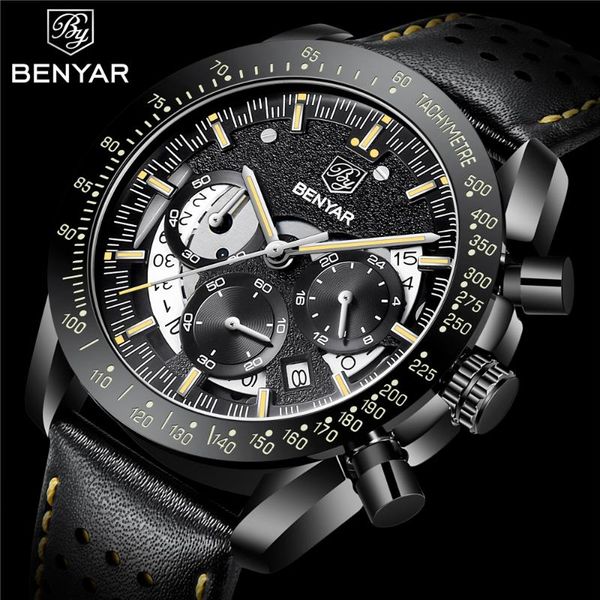 wristwatches mens watches benyar leather casual quartz watch men sport waterproof clock black relogio masculino, Slivery;brown
wristwatches mens watches benyar leather casual quartz watch men sport waterproof clock black relogio masculino, Slivery;brown