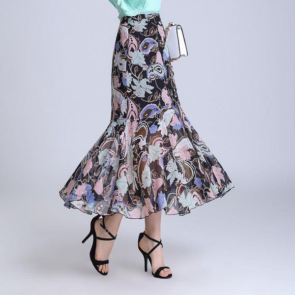 skirts printed package hip fishtail skirt summer irregular mid-length high waist chiffon long fashion split vintage saias zh767, Black
skirts printed package hip fishtail skirt summer irregular mid-length high waist chiffon long fashion split vintage saias zh767, Black