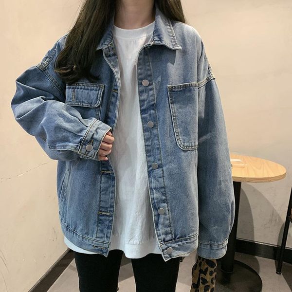 women's jackets jean jacket 2021 female spring and autumn loose fashion long-sleeved winter student ins, Black;brown
women's jackets jean jacket 2021 female spring and autumn loose fashion long-sleeved winter student ins, Black;brown