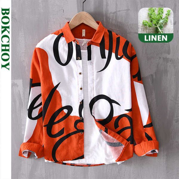 cotton linen men shirt breathable long sleeve casual s loose trendy print 210721, White;black
cotton linen men shirt breathable long sleeve casual s loose trendy print 210721, White;black