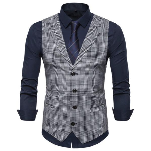 men's vests plaid suit vest for men the groom's wedding fashion business casual single breasted waistcoat, Black;white
men's vests plaid suit vest for men the groom's wedding fashion business casual single breasted waistcoat, Black;white