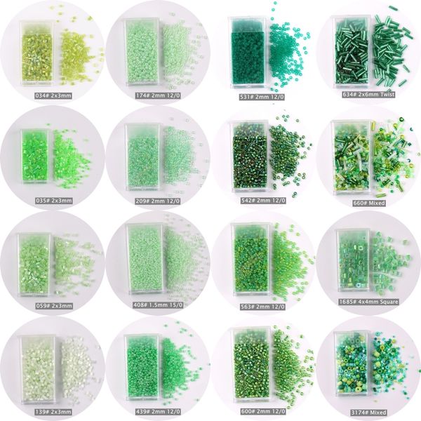 1 box green glass seedbeads multi size czech spacer round square beads for diy handmade bracelet necklace beaded accessories
1 box green glass seedbeads multi size czech spacer round square beads for diy handmade bracelet necklace beaded accessories