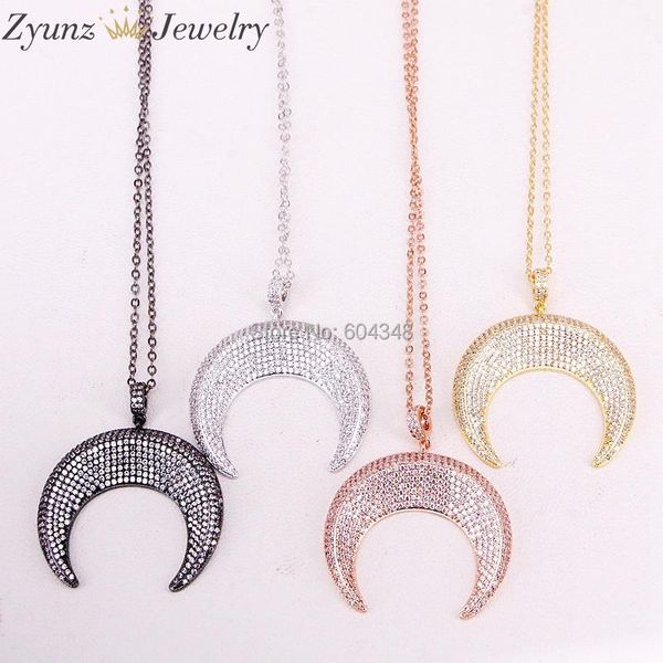 pendant necklaces 5 strands zyz326-0030 white cz double horn pendant, micro pave cubic zirconia crescent moon boho pendants, Silver
pendant necklaces 5 strands zyz326-0030 white cz double horn pendant, micro pave cubic zirconia crescent moon boho pendants, Silver
