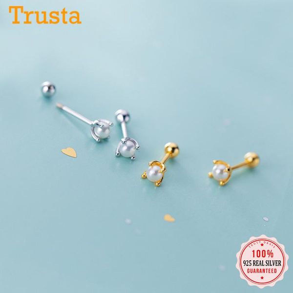 stud trustdavis real 925 sterling silver fashion synthesis pearl screw earring for women children mini minimalist jewelry da282, Golden;silver
stud trustdavis real 925 sterling silver fashion synthesis pearl screw earring for women children mini minimalist jewelry da282, Golden;silver