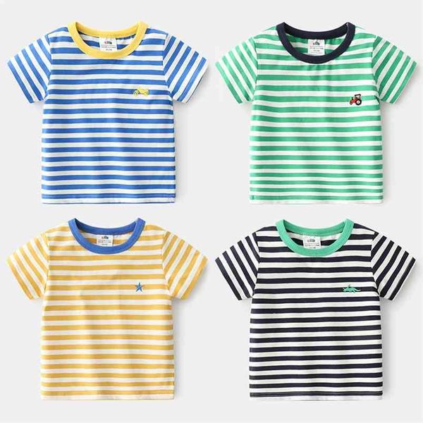 summer england 2 3 4 6 8 10 years children's clothing cotton short sleeve cartoon car striped t-shirt for kids baby boys 210625, Blue 
summer england 2 3 4 6 8 10 years children's clothing cotton short sleeve cartoon car striped t-shirt for kids baby boys 210625, Blue