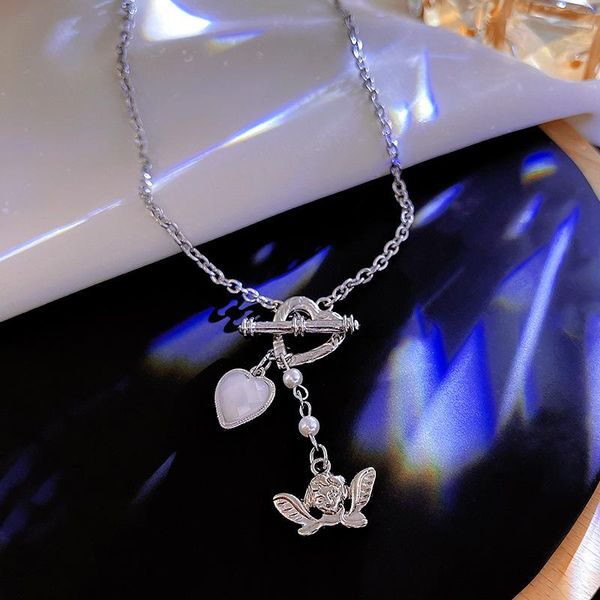 chains fashion cold style dinner party titanium steel necklace female love bow temperament personality chain clavicle gift, Silver
chains fashion cold style dinner party titanium steel necklace female love bow temperament personality chain clavicle gift, Silver