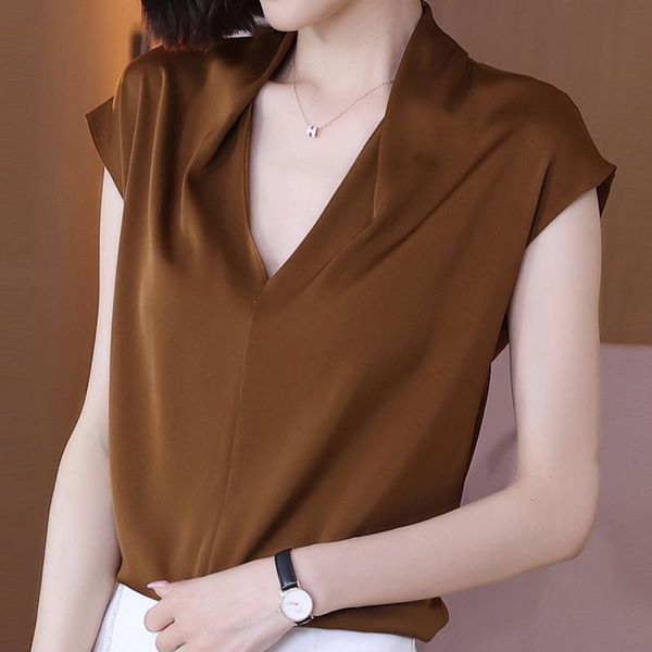 women's blouses & shirts summer short sleeve women blouse v-neck chiffon shirt blusas mujer de moda 2021 femme f87, White
women's blouses & shirts summer short sleeve women blouse v-neck chiffon shirt blusas mujer de moda 2021 femme f87, White