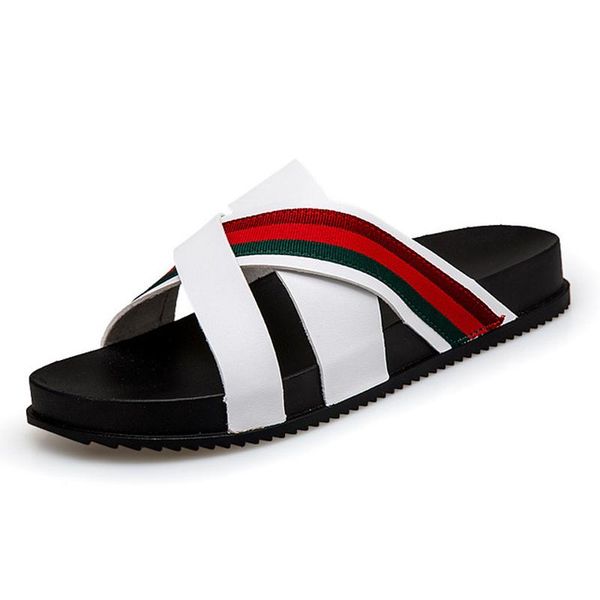 slippers fashion men's beach sandals outside flat green red striped slides shoes wholesale male trends cool casual anti-skid, Black
slippers fashion men's beach sandals outside flat green red striped slides shoes wholesale male trends cool casual anti-skid, Black