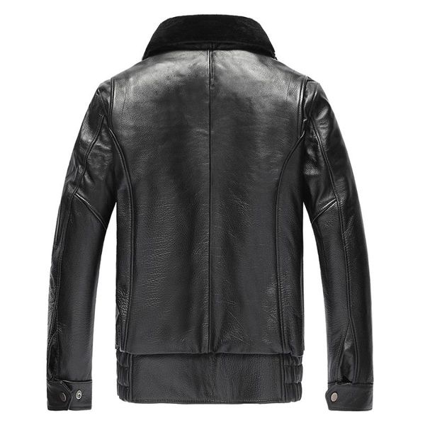 men's leather & faux men cow genuine down cotton autumn winter warm thick flight jacket plus size coat 22-922 mf705, Black
men's leather & faux men cow genuine down cotton autumn winter warm thick flight jacket plus size coat 22-922 mf705, Black