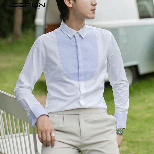 new incerun 2021 men casual shirt lapel streetwear long sleeve striped patchwork button leisure camisas fashion korean shirts s-5xl ii67, White
new incerun 2021 men casual shirt lapel streetwear long sleeve striped patchwork button leisure camisas fashion korean shirts s-5xl ii67, White