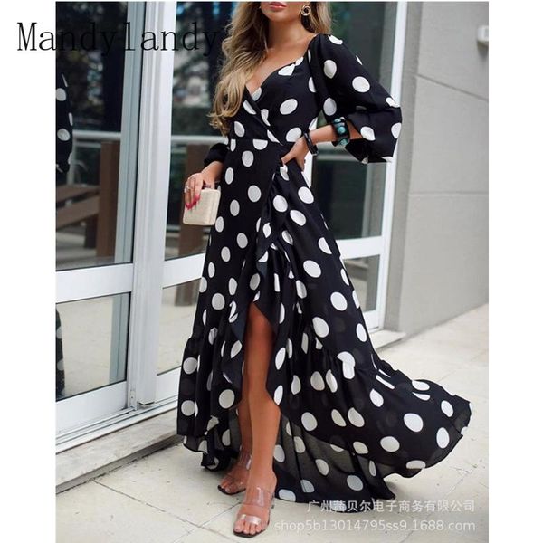 casual dresses mandylandy women's elegant dot print irregular dress lady fashion long puff sleeve high waist split vacation, Black;gray
casual dresses mandylandy women's elegant dot print irregular dress lady fashion long puff sleeve high waist split vacation, Black;gray