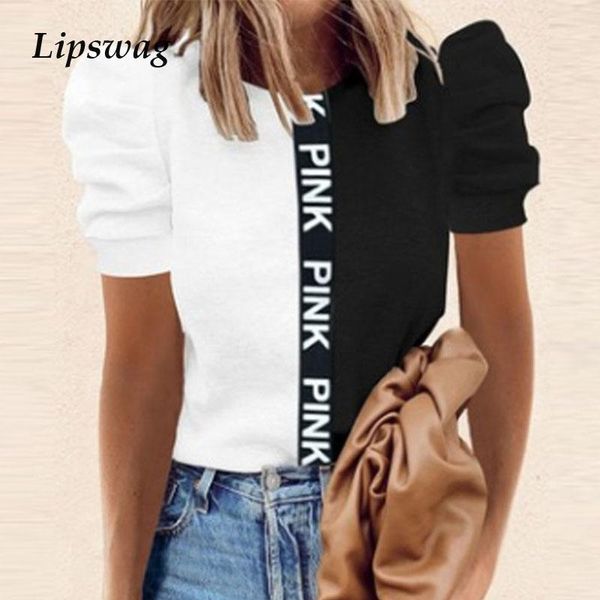 women's t-shirt 2021 summer letter print fashion t shirts women elegant puff short sleeve tee shirt casual o-neck lady pullover street, White
women's t-shirt 2021 summer letter print fashion t shirts women elegant puff short sleeve tee shirt casual o-neck lady pullover street, White