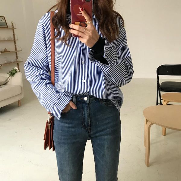 women's blouses & shirts korean version of ins striped shirt casual loose fashion wild harajuku long sleeve bottoming temperament sprin, White
women's blouses & shirts korean version of ins striped shirt casual loose fashion wild harajuku long sleeve bottoming temperament sprin, White