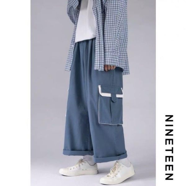 men's pants overalls men big pockets straight pant male loose korean student casual oversized all-match fashion cargo trousers, Black
men's pants overalls men big pockets straight pant male loose korean student casual oversized all-match fashion cargo trousers, Black