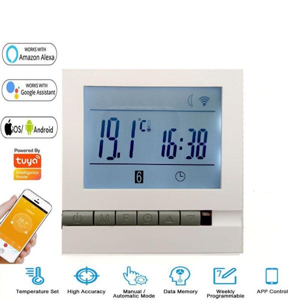 smart home control wifi thermostat remote controller tuya intelligent room temperature alexa google 95~240v ac
smart home control wifi thermostat remote controller tuya intelligent room temperature alexa google 95~240v ac