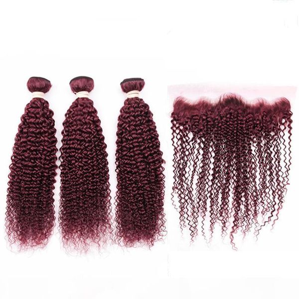 burgundy red virgin brazilian human hair weaves with frontal kinky curly 99j red wine 3pcs bundles with 13x4 lace frontal closure 4pcs lot, Black;brown
burgundy red virgin brazilian human hair weaves with frontal kinky curly 99j red wine 3pcs bundles with 13x4 lace frontal closure 4pcs lot, Black;brown
